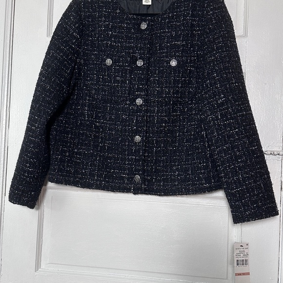 Skye's the Limit NWT Wool Black Tweed Blazer Jacket Sz 12 Classic Preppy Y2K - Picture 5 of 16